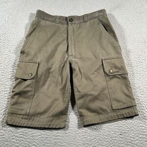 VINTAGE Paul Boye Military Cargo Shorts‎ Men 26 Green French Pockets Sete 1985